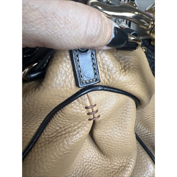 Dooney and Bourke Brown Pebble Grain Floretine Leather Large Satchel Handbag - Picture 12 of 16